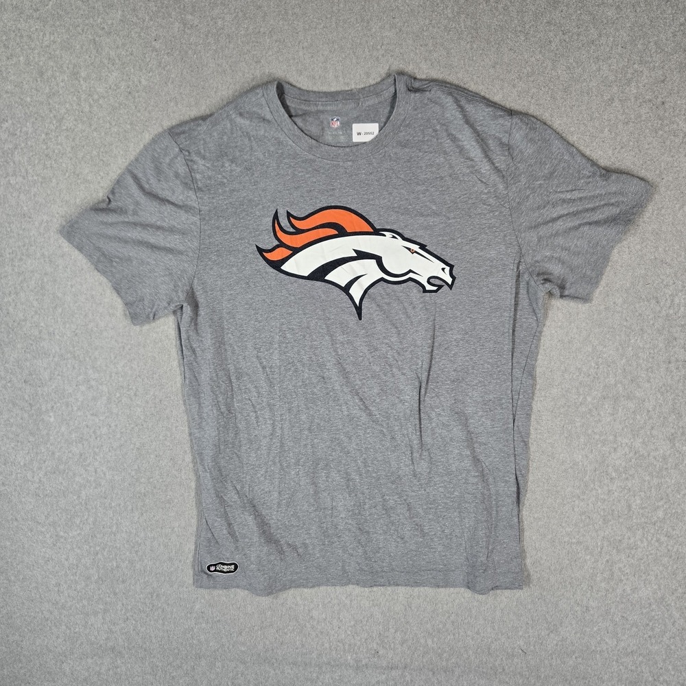 Denver Broncos Men Shirt XL Gray NFL Graphic Broncos Logo Sports Fan
